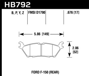 Ford F-150 Brake Pads - Rear - Hawk Performance - Super Duty - 2015 Ford F-150 Brake Pads - Rear - Hawk Performance - Super Duty - 2015